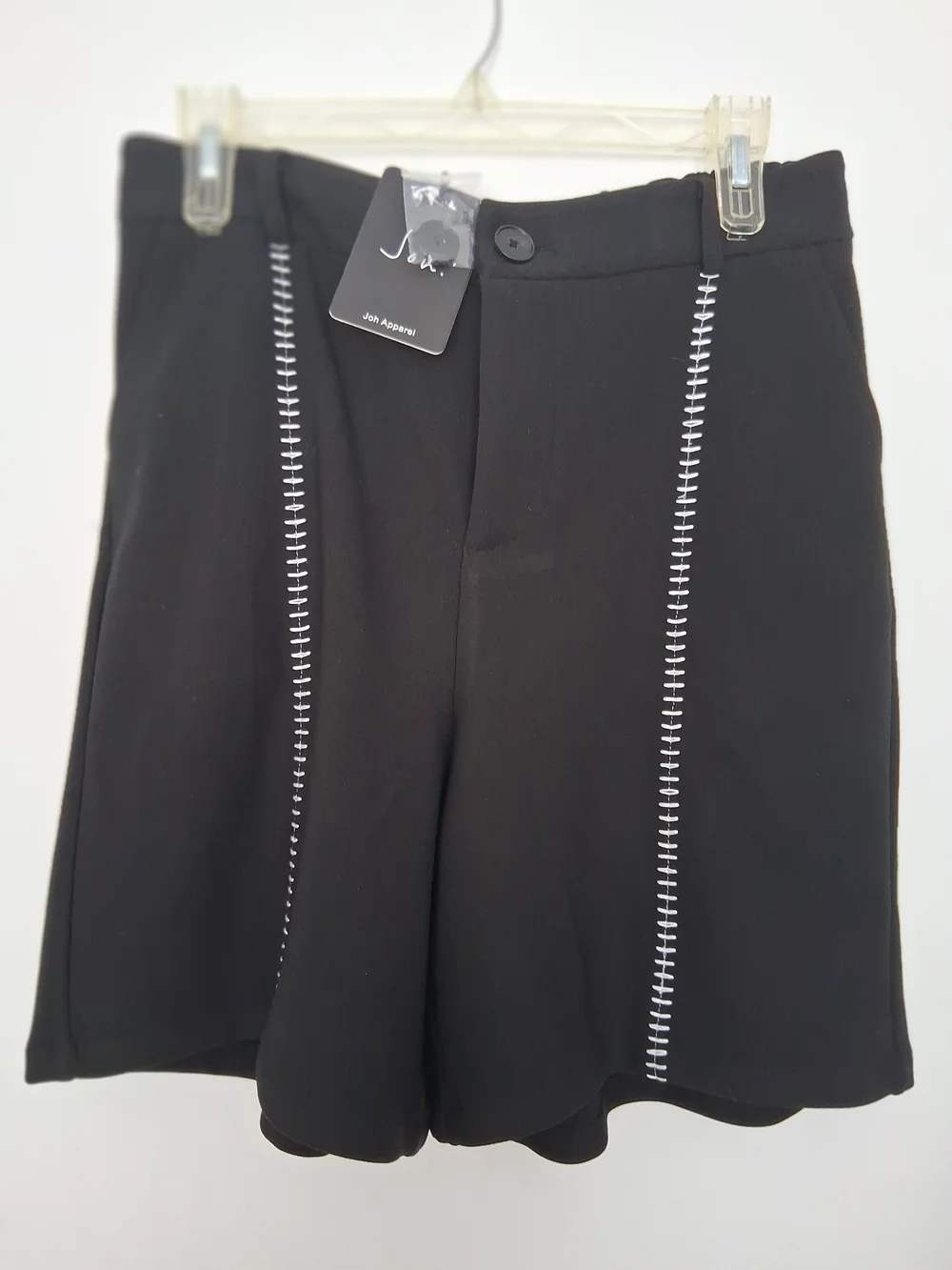 Joh Black Women's High-Waist Bermuda Dressy Shorts with Contrast Stitch